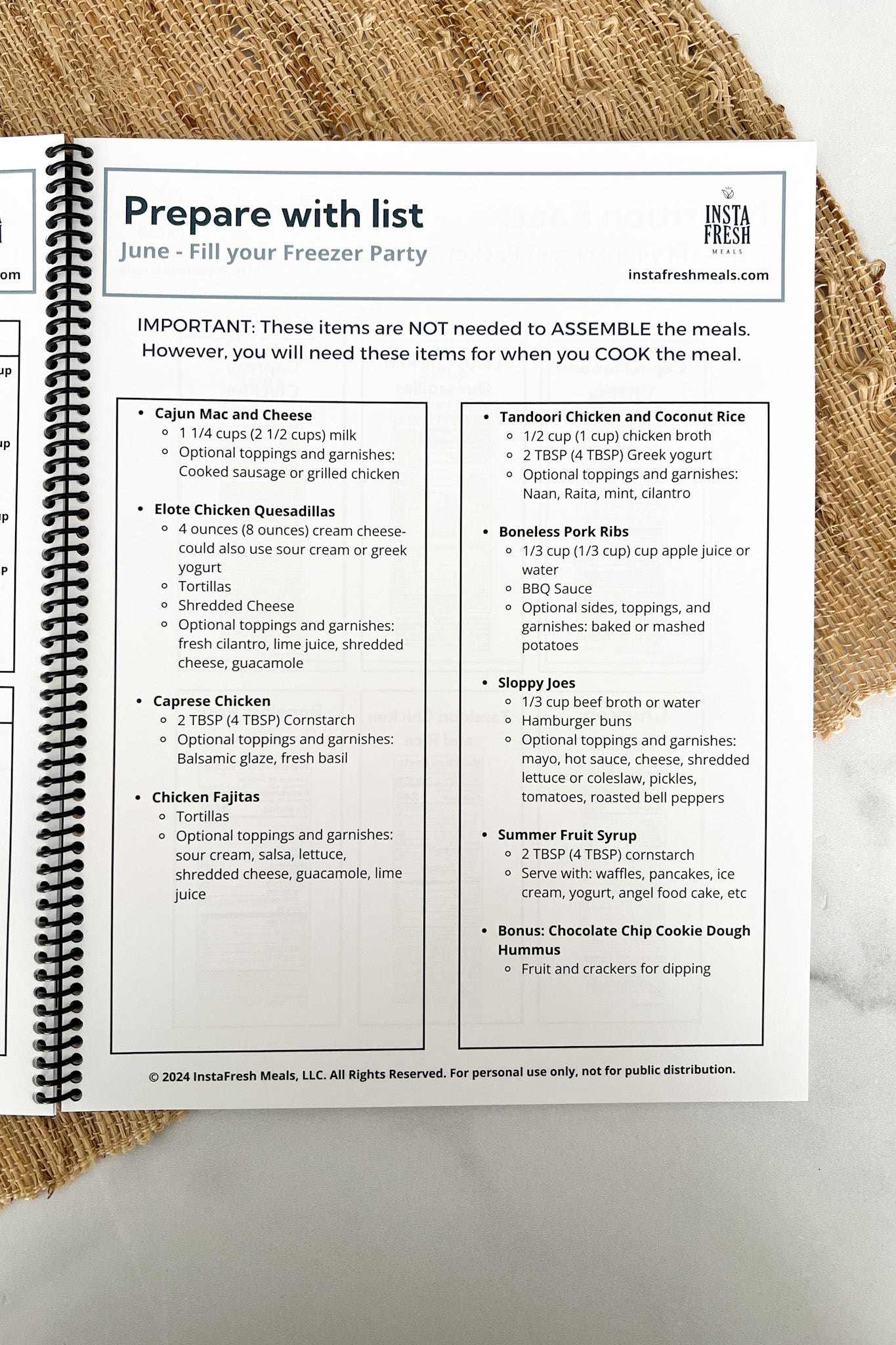 SUMMER FILL YOUR FREEZER PACKET - (PDF VERSION)